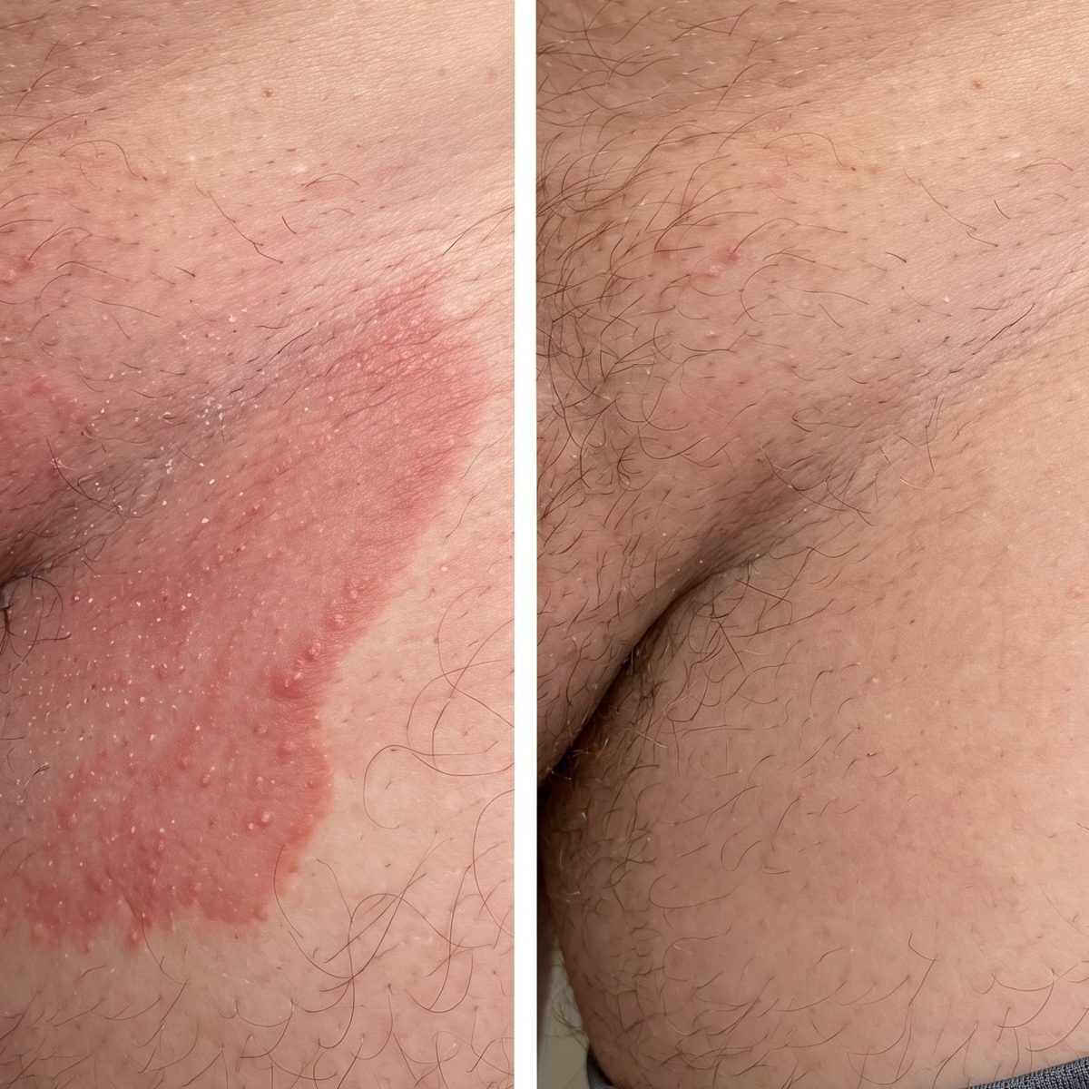 Jock itch — treated with Tinebar antifungal soap